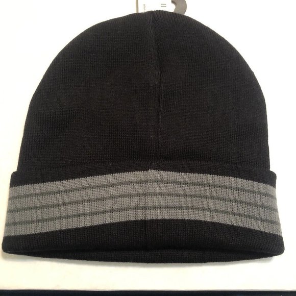 Adidas Aeroready Black/Gray Core Fold II Knit Cuff Beanie Men's One Size Fit All - Picture 4 of 7